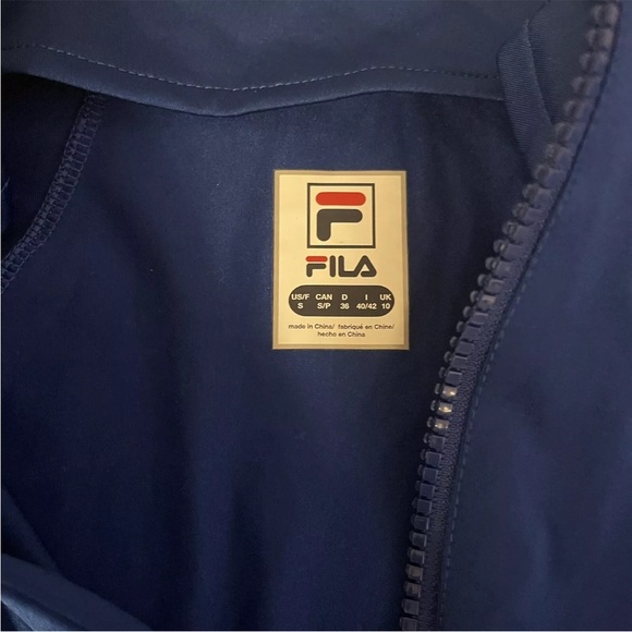 Fila Acqua Sole Half Zip Tennis Jacket French Blue and Curacao Size Small - Picture 9 of 9